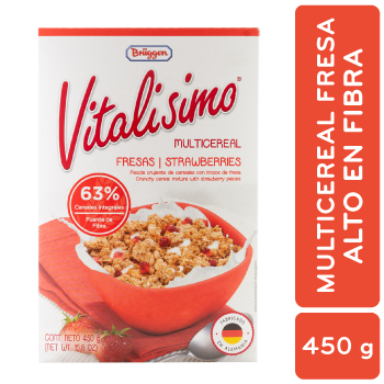 Cereal Multicereal Fresas Vitalisimo Bruggen Caja 450 G