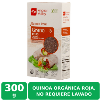 Quinoa Roja Organico Sin Gluten Andean Valley Caja 300 G
