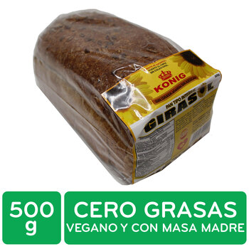 Pan Empacado Integral Semillas Girasol Konig Paquete 500 G