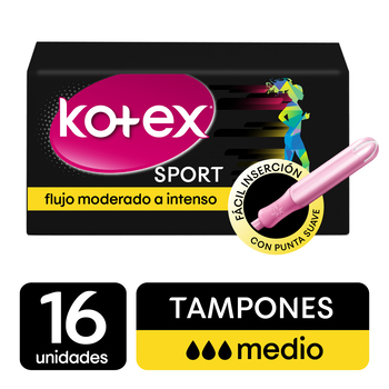 Tampon Regular Sport Kotex Paquete 16 Unid