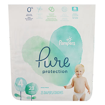 Pañal Desechable S4 Pampers Pure Paquete 23 Unid