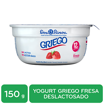 Yogurt Griego Fresa Deslactosado Dos Pinos Envase 150 G