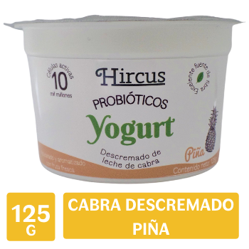 Yogurt Cabra Descremado Topping Piña Hircus Envase 125 G