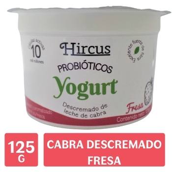 Yogurt Cabra Descremado Topping Fresa Hircus Envase 125 G